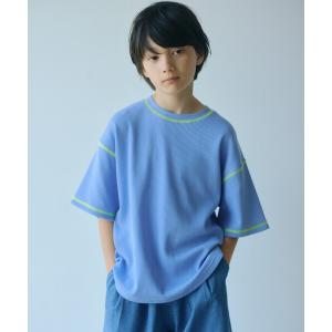 tシャツ 「スタメンシリーズ」ドライワッフル 配色ステッチ Tシャツ / キッズ 100cm-160cm キッズ 子供服 男の子 女の子