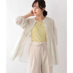 「GLOBAL WORK」 7分袖ブラウス FREE グリーン レディース