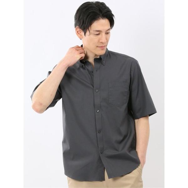 シャツ 半袖 シャツ メンズ 半袖 ストレッチ 綿 コットン ツイル ボタンダウン ややゆったり ル...