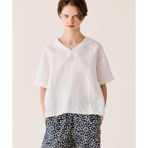 リネンシャツ ブラウス シャツ 半袖 ORCIVAL | リネン 半袖セーラーシャツ WOMEN レディース