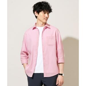 七分袖 シャツ 「接触冷感/ストレッチ/イージーケア/洗濯機で洗える/速乾」ポリエステルアサシチブソデシャツ メンズ