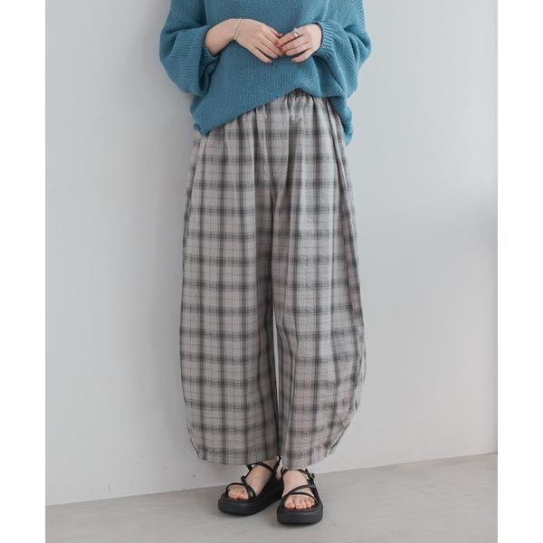 パンツ ボリュームチェックパンツ「プチ・プラスサイズあり」 レディース