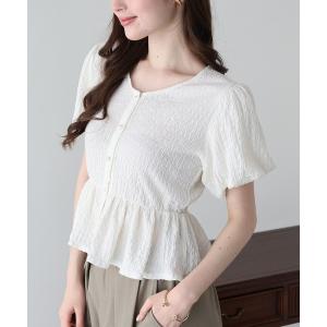 tシャツ バルーンスリーブペプラムトップス レディース