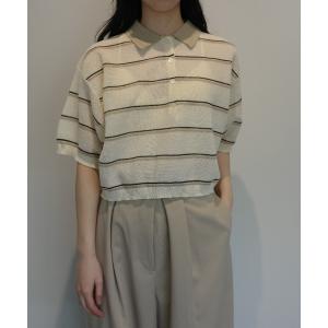ニット セーター CLANE SPONGY SHEER POLO KNIT TOPS レディース