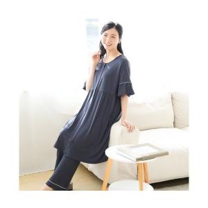 マタニティ 極上ストレッチ袖フリルパジャマ