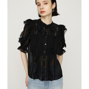 SLY（スライ） ブラウス シャツ WASHED FRENCH S/L MILITARY SH
