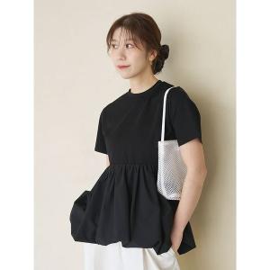 uvカット tシャツ ドッキングバルーンカットソー レディース