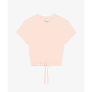 tシャツ 半袖 クロップ トップ w/サテンリボン / S0704 レディース
