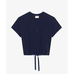 tシャツ クロップ トップ w/サテンリボン / S0704 レディース