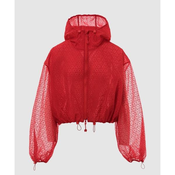 パーカー HOODED JACKET WITH ZIP CLOSURE GATHERED SLEEV...