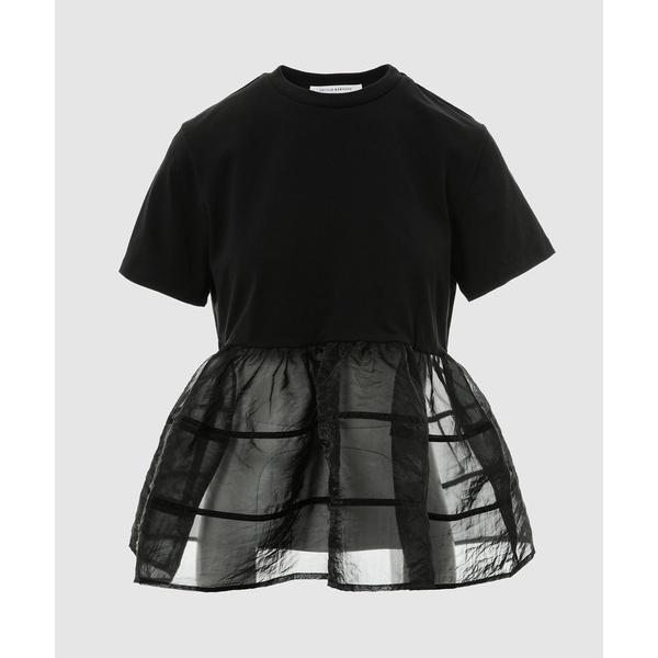 tシャツ SHORT SLEEVE T-SHIRT WITH CONTRAST PEPLUM レディ...
