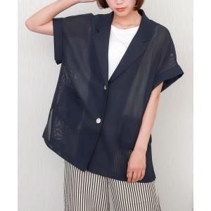 ジャケット テーラードジャケット シアーメッシュテーラードジャケット 半袖 ミドル丈 レディース