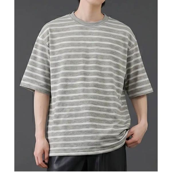 tシャツ フェードボーダー クルーネックTシャツ／グラデーション 半袖カットソー メンズ