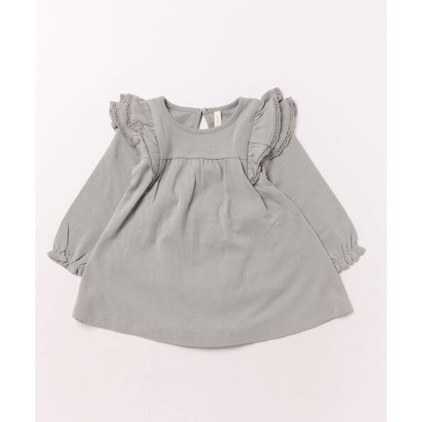ベビー Long Sleeve Flutter Dress || Dusty Blue
