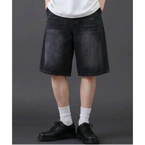 ハーフパンツ ジーンズ 短パン ヴィンテージウォッシュ デニムショートパンツ／ケミカル加工 ハーフパ...