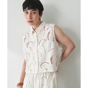 ブラウス シャツ 「WEB限定」エンブロイダリーフレンチスリーブシャツ レディース