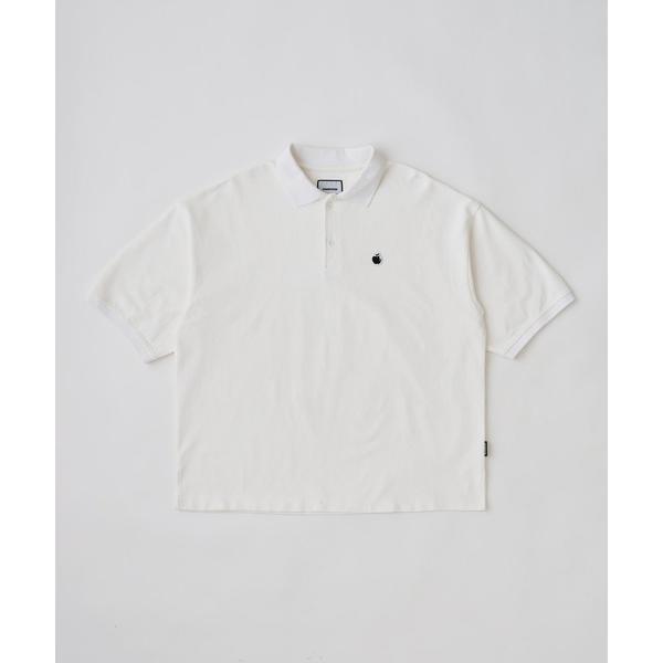 ポロシャツ ポロ ADAMPATEK/BITE APPLE patch polo shirt/鹿の子...
