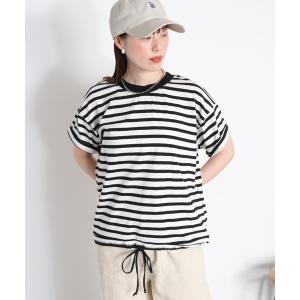 tシャツ 「さらっと涼しい、シルキータッチ」シルケットコットン フロントドロストショートスリーブTee レディース