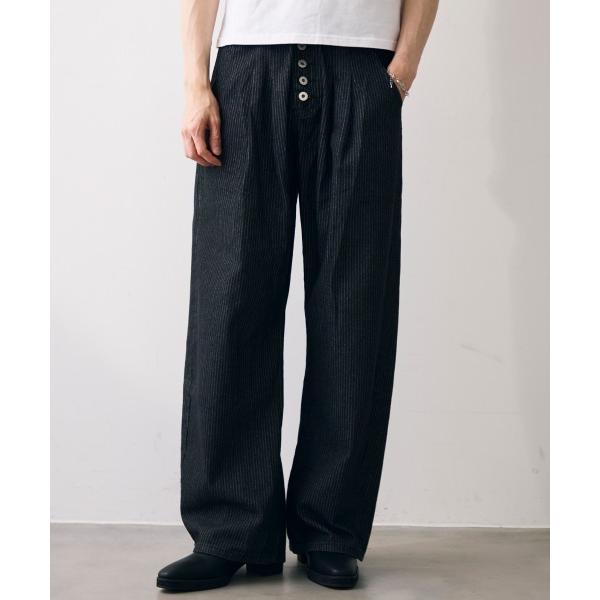 スラックス Double tuck stripe wool slacks / ダブルタックストライプ...