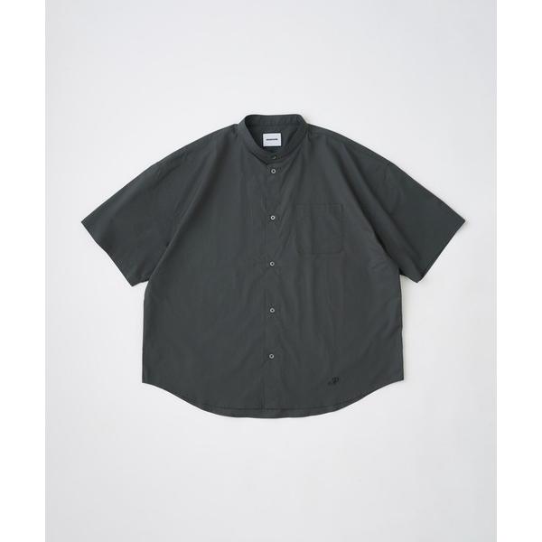 ブラウス シャツ 半袖 ADAMPATEK/ap embroidery stand collar s...
