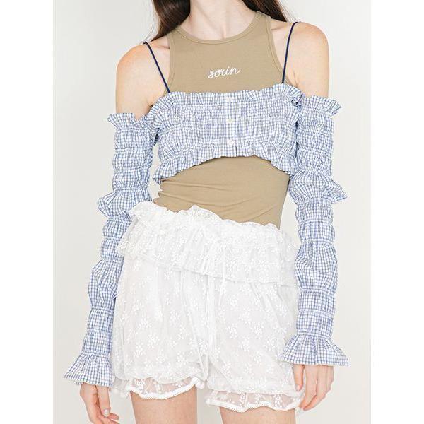 tシャツ 「UVカット」Shirring Off Shoulder Bolero/シャーリングオフシ...
