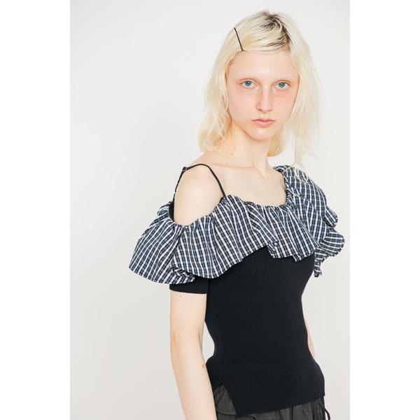 tシャツ 半袖 Asymmetric Frilled Top/アシンメトリック フリルトップ レディ...
