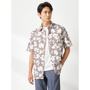 シャツ 半袖 サマーフラワープリントシャツ メンズ