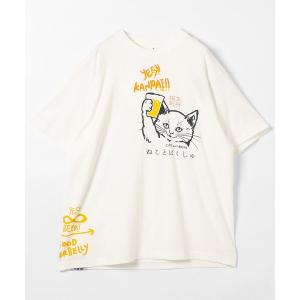 tシャツ go slow caravan/ゴースローキャラバン 猫と麦酒 TEE クルーネックTシャツ「限定展開」 メンズ