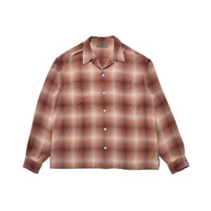 シャツ MINEDENIM (マインデニム)R.Flannel Ombre Open Collar SH メンズ