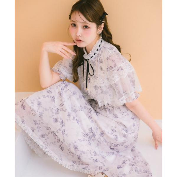 ワンピース ケープロングワンピース