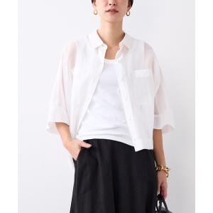 ブラウス シャツ 半袖 シアーショートテントシャツ レディース