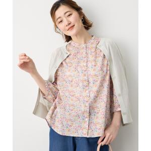 ブラウス シャツ 「Liberty」リバティプリントスタンドカラーシャツ レディース