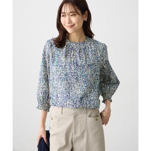 ブラウス シャツ 「Liberty」リバティプリント衿フリルブラウス レディース