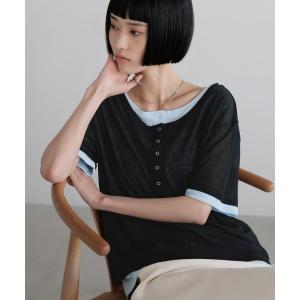 ヘンリーネック tシャツ 半袖 レイヤードヘンリーSS　638392 レディース
