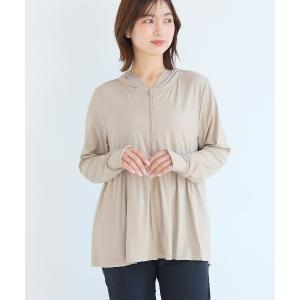 パーカー フレアフリルUVカットパーカー(ロング丈) レディース