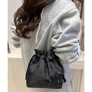 ショルダーバッグ バッグ 浴衣 バッグ 花柄刺繍 バタフライ パールショルダー巾着バッグ レディース