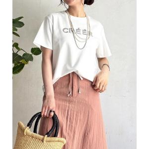 tシャツ 刺繍ロゴTEE レディース