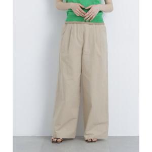 パンツ 麻ブレンドワイドパンツ レディース