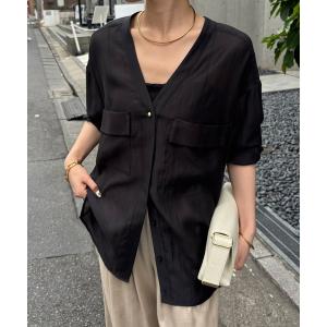 ブラウス シャツ ヴィンテージライクVネックオーバーシアーシャツ/WEB限定カラー レディース