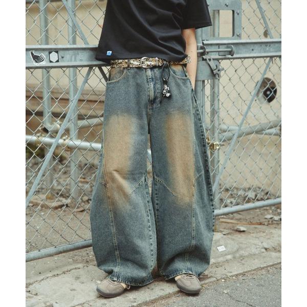 ジーンズ Vintage ３D Curve Barrel Denim Pants/ヴィンテージ加工/...