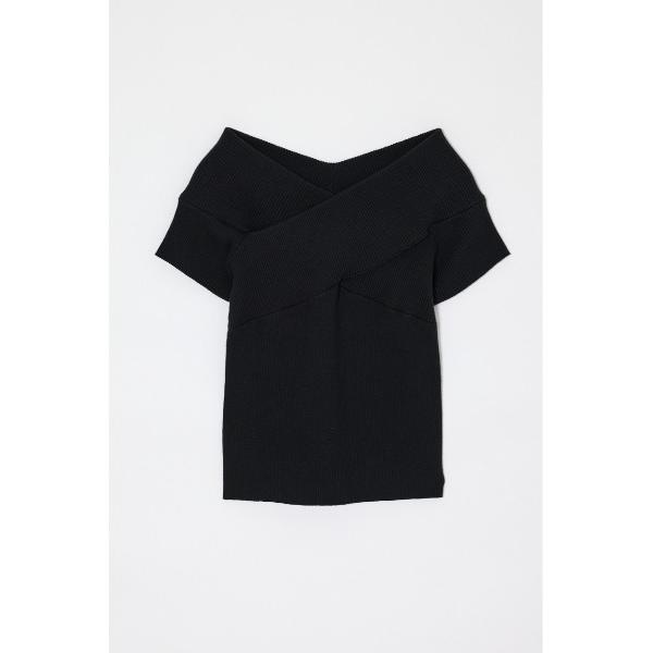 ニット セーター CROSS OFF SHOULDER トップス レディース