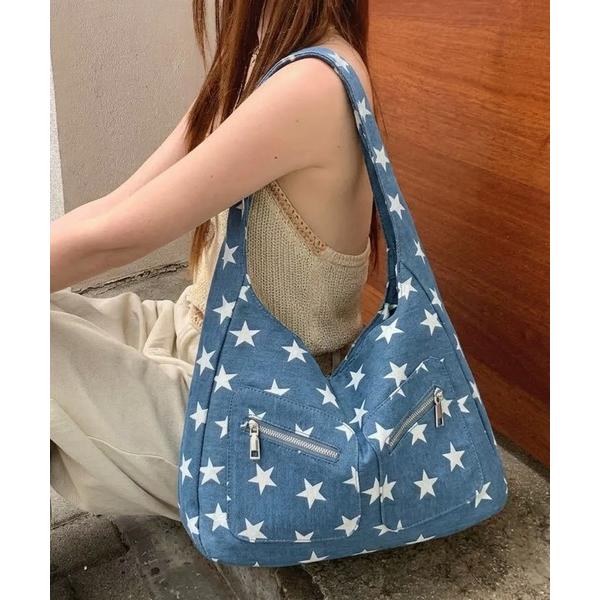 ショルダーバッグ バッグ 星柄デニム ワンショルダーバッグ レディース