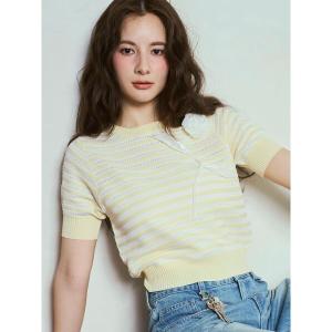 ニット セーター コサージュサマーニット レディース