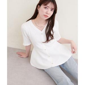 ニット セーター ケーブル編みペプラムニット レディース