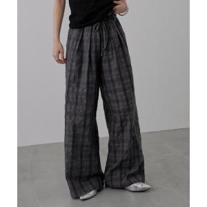 パンツ 「セットアップ対応」TCチェックイージーパンツ レディース