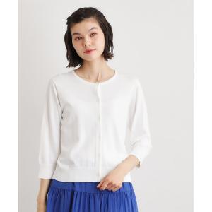 カーディガン 「定番人気！」クリアボタンカーディガン レディース