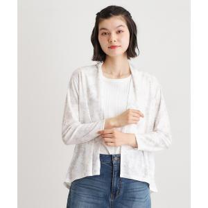 カーディガン 「冷房・日よけ対策におすすめ／ゆったりシルエット」ポリー柄 ジャージーカーディガン レディース