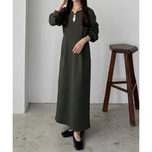 「callautia」 長袖ワンピース SMALL チャコール レディース