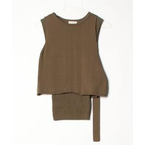 「Re.Verofonna」 ニットベスト MEDIUM カーキ レディース