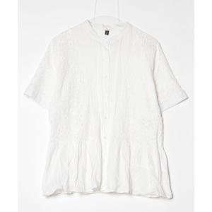 「La-gemme」 半袖ブラウス フリー ホワイト レディース